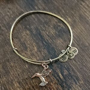 Alex and Ani Gold Bracelet with Copper Bird Charm